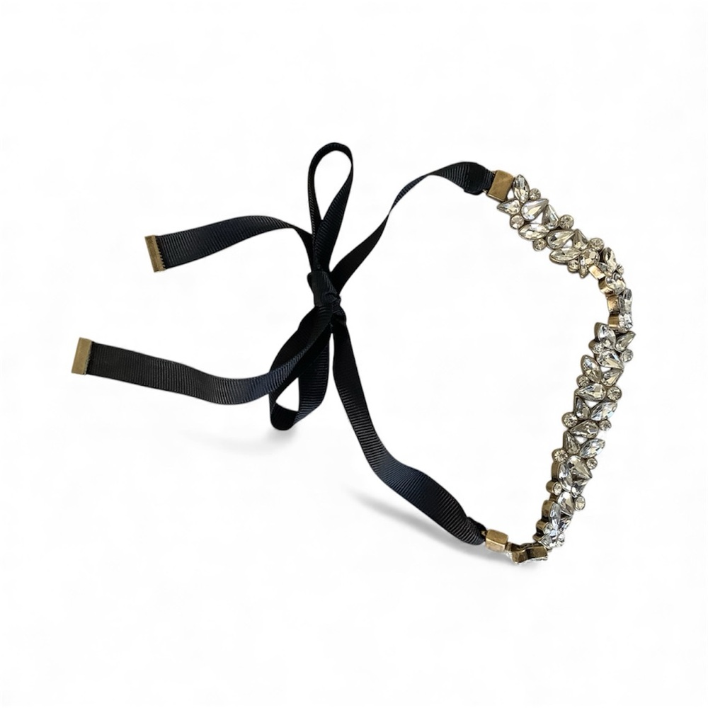BaubleBar Silver Crystal Ribbon Statement Necklace - Picture 2 of 5